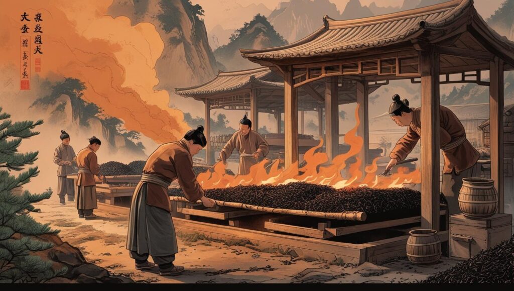 Making Zheng Shan Xiao Zhong (original Lapsang Souchong)
