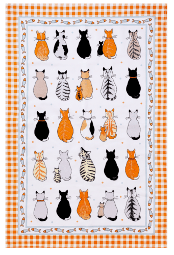 022CTWA _Ulster Weavers 2026 Cats in Waiting Tea Towel