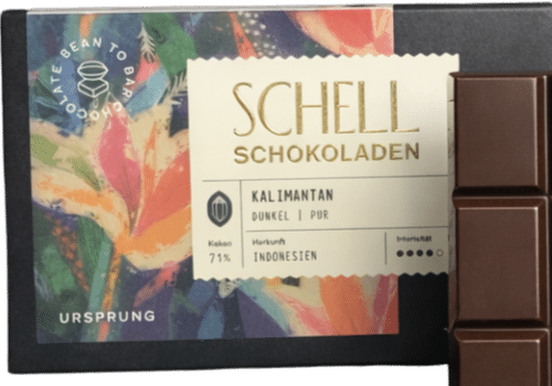 Schell Schokolade Bean 2 Bar, Dunkle Schokolade Kalimantan 71 %