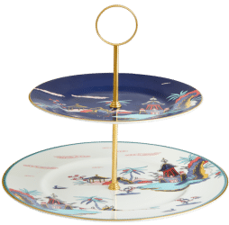 701587413886_Wedgwood_Wonderlust_Blue Pagoda 2 Tier Cake Stand_Product_front