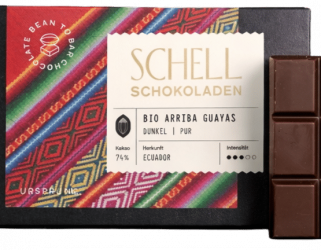 Schell Schokolade Bean 2 Bar, BIO-Bio Arriba Guayas, 74 %