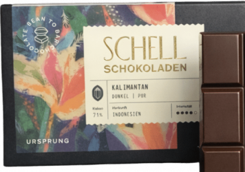 Schell Schokolade Bean 2 Bar, Dunkle Schokolade Kalimantan 71 %