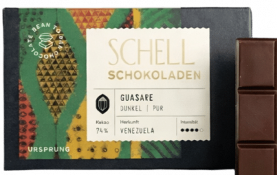 Schell Schokolade Bean 2 Bar, Dunkle Schokolade – Guasare, 74 %