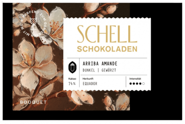 Schell Edelherbe Arriba Amande, 74%, Mandelmarzipan & Tonkabohne