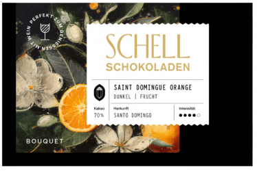 Schell Edelherbe Saint Domingue Orange, 70%, Orangenschale & Krokant