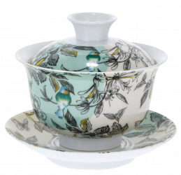 Gaiwan featuring bird with turquoise, 140 ml